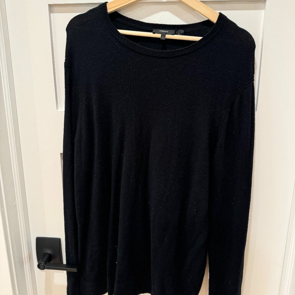 Theory Mens Black Sweater Large